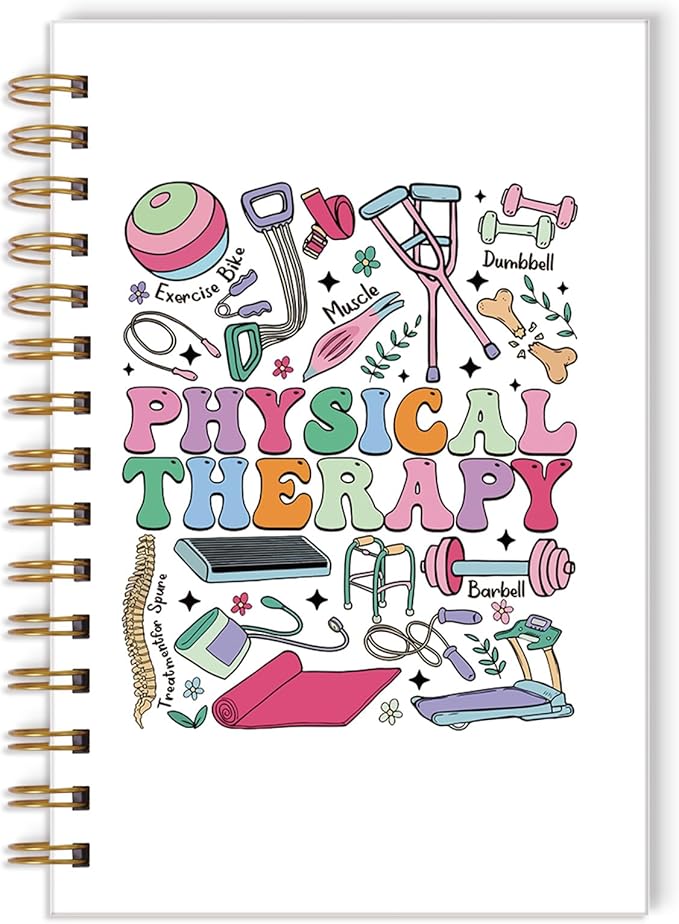 Physical Therapy Spiral Notebook - Physical Therapist Gifts, Hardcover Spiral Journal Notebook for PT Women, PT Month Appreciation Gift, Therapist Journal Notebooks for Note Taking 5.5x8.3 Inch