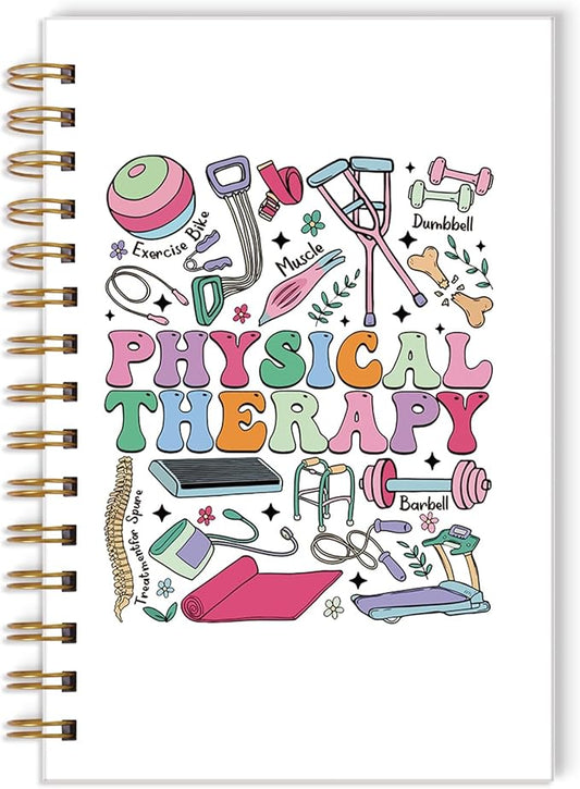 Physical Therapy Spiral Notebook - Physical Therapist Gifts, Hardcover Spiral Journal Notebook for PT Women, PT Month Appreciation Gift, Therapist Journal Notebooks for Note Taking 5.5x8.3 Inch