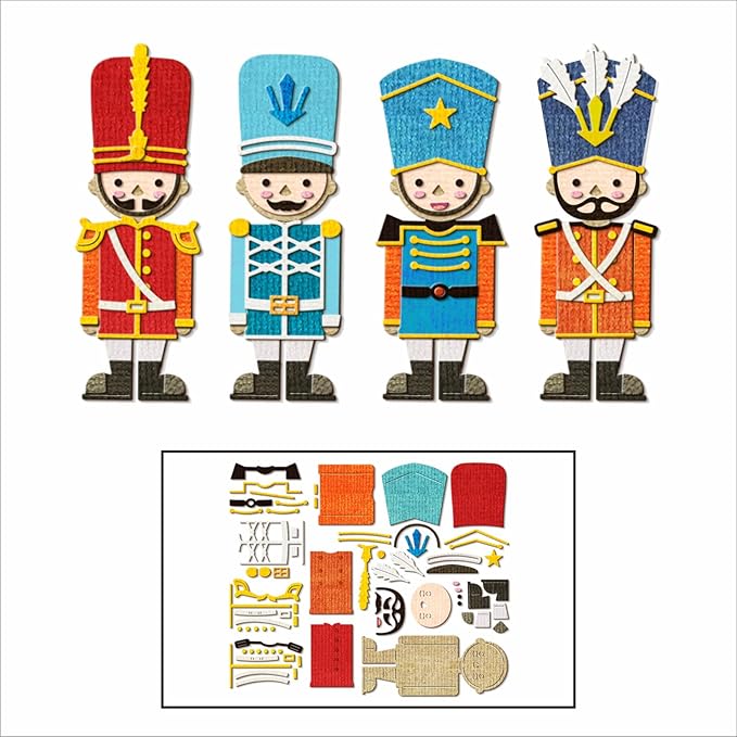 Duty Guards Soldiers Iron Fence Gate Metal Cutting Dies for Card Making, Paper Embossing Die Cuts Kit Templates, Storage Pockets Supplies, Photo Frame Album DIY Scrapbooking Stencils Sets