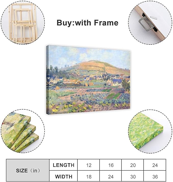 40+ Monet Famous Print Posters The Mount Riboudet in Rouen at Spring by Claude Monet Impressionism Canvas Art Poster And Wall Art Picture Print Modern Family Bedroom Decor Posters Frame 12×18inch(30×4