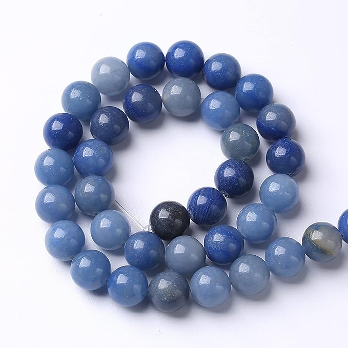 32PCS 12mm Natural Stone Beads Blue Aventurine Round Loose Spacer Energy Stone Healing Power Beads for Jewelry Making DIY Bracelet Necklace 15" Inch (12mm, Blue Aventurine)