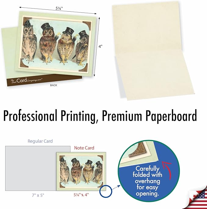 The Best Card Company - 10 Bird Note Cards Blank (4 x 5.12 Inch) - All Occasion Cards with Envelopes, Boxed Set - Sweet Tweets M2344OCB
