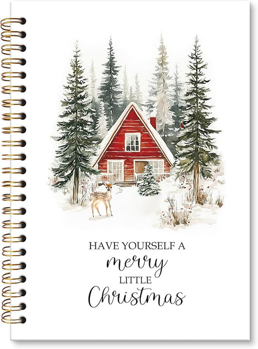 XNXLDYLH Christmas Winter Deer Notebook Journal for Kids, Rustic Farmhouse Spiral Notebook, Nature Journals Notebooks, Have Yourself A Merry Little christmas Office School Supplies Gifts,5.5x8.3Inch