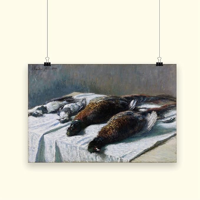 CFIOZYOS 40+ Monet Famous Print Posters Still Life with Pheasants And Plovers by Claude Monet Impressionism Canvas Wall Art Print Poster For Home School Office Decor Unframe 16×24inch(40×60cm)