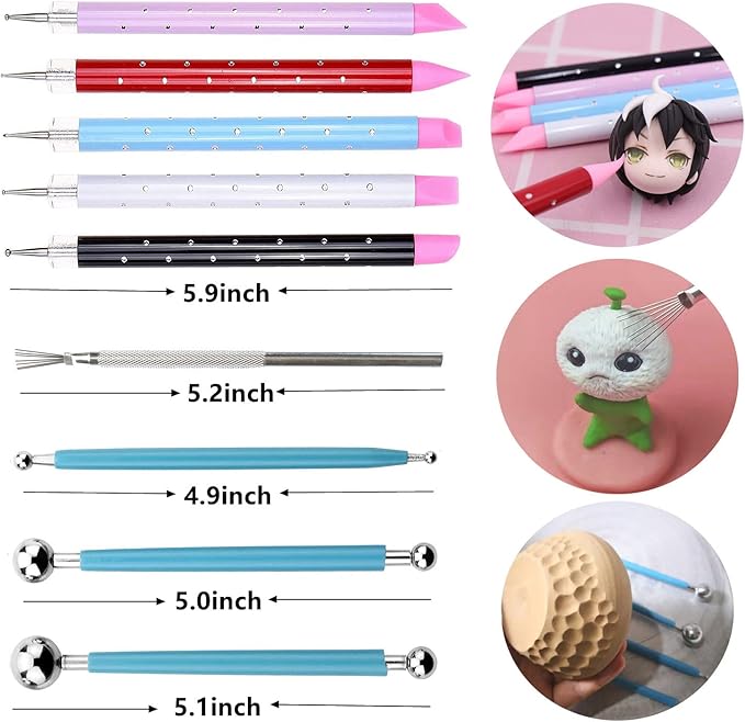 Artzuvs Clay Tools,28pcs Polymer & Pottery Sculpting Tools Set,Ceramic Tools, Modeling Clay Supplies Tools Kit for Carving,Sculpture,Beginners