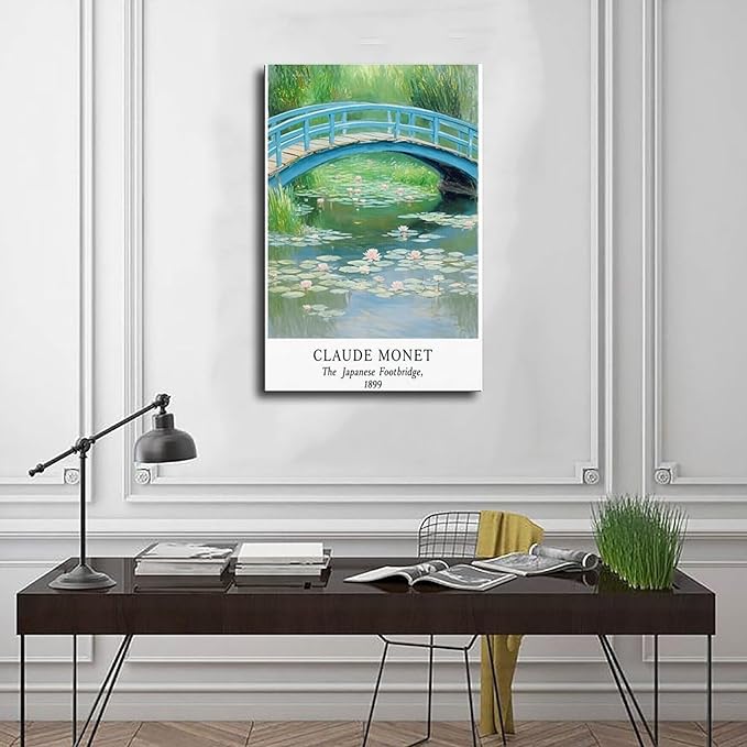 NBLKJHLFD Monet's Art Pond A Canvas Poster Wall Art Decor Print Picture Paintings for Living Room Bedroom Decoration 12×18inch(30×45cm) Unframe-style-6