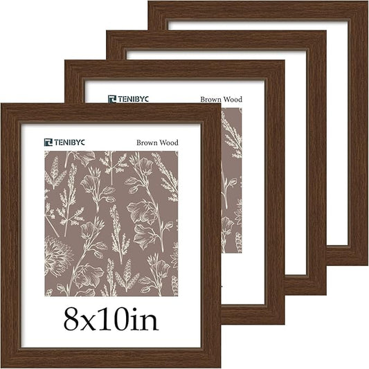 Picture Frame 4 Pack - Solid Wood Poster Photo Frame - Woodgrain Series - Room, Office, Gallery, Studio Display - Wall Hanging