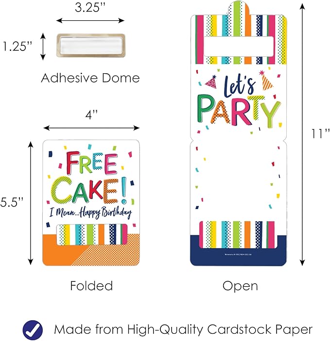Big Dot of Happiness Cheerful Happy Birthday - DIY Assorted Colorful Birthday Party Cash Holder Gift - Funny Money Cards - Set of 6