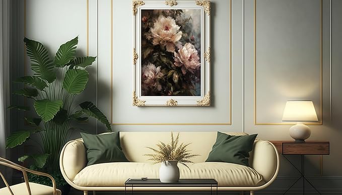 JYXSJYYD Paint by Numbers Kit for Adults Beginner,Peony Paint by Number Kits Canvas Without Framed,Flower DIY Acrylic Oil Painting Adults Paint by Numbers Kits for Home Wall Decor 16x20 Inch