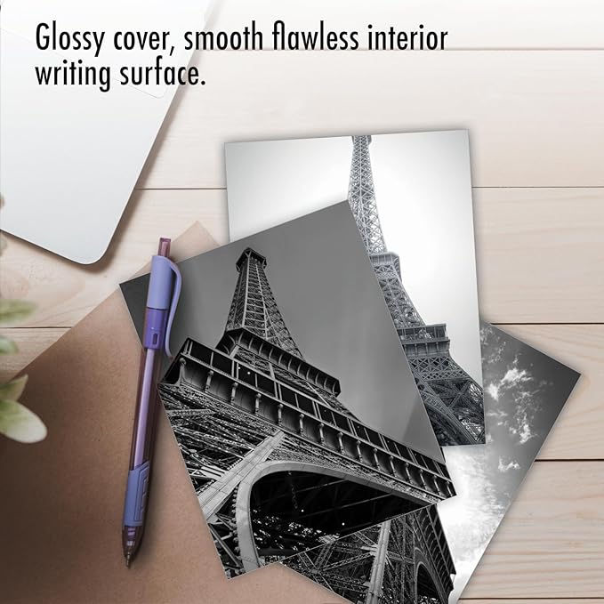 The Best Card Company - 20 All Occasion Blank Greeting Cards (4 x 5.12 Inch) - Monocolor Photos (10 Designs, 2 Each) - Towering Paris AM7028OCB-B2x10