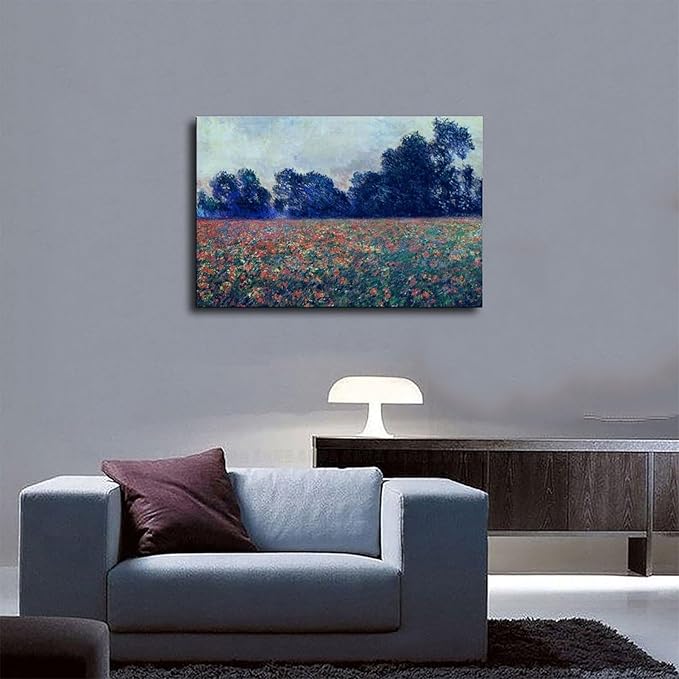 40+ Monet Famous Print Posters Poppies at Giverny by Claude Monet Impressionism Poster Print for Room Aesthetics Canvas Wall Art Print Unframe 20×30inch(50×75cm)