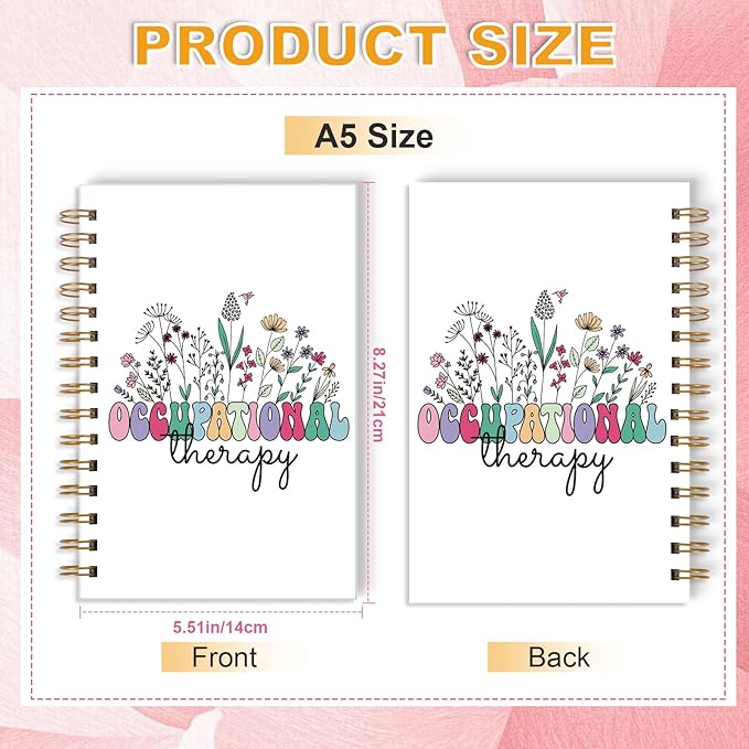 Occupational Therapy Spiral Notebook - Occupational Therapy Gifts for Women OT Gifts for Therapists Flower Spiral Journal Notebooks Therapist Notebook for Note Taking 5.5x8.3 Inch