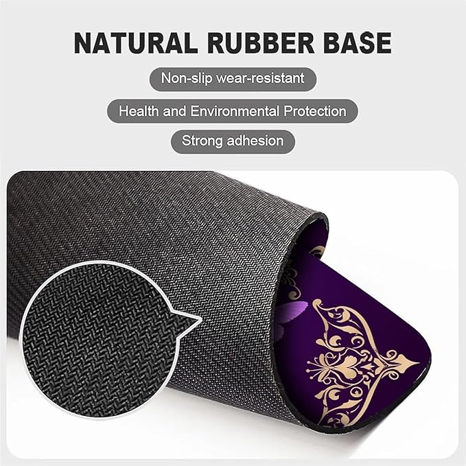 Square Mouse Pad Purple Butterfly, Personalized Premium-Textured Custom Mouse Mat Design, Washable Mousepad Cloth, Non-Slip Rubber Base Computer Mouse Pads for Wireless Mouse
