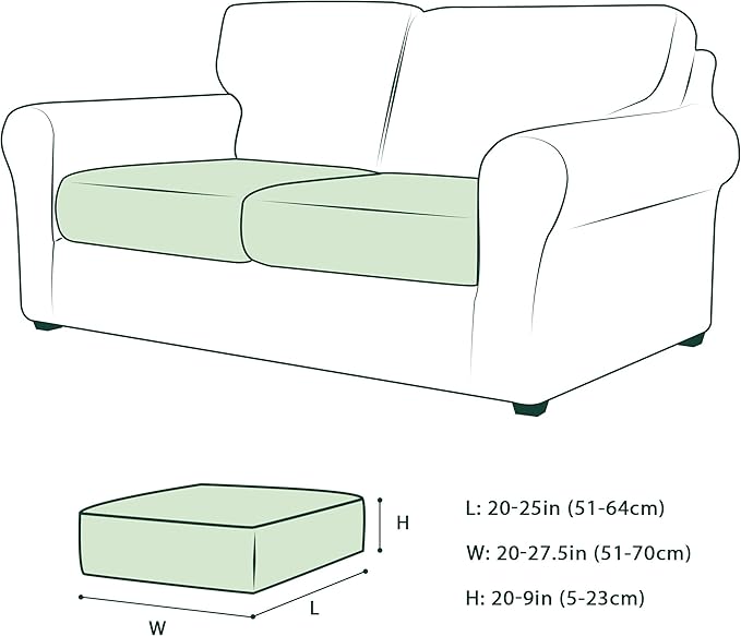 CHUN YI 2Piece Stretch Couch Cushion Covers, Sofa Seat Slipcovers for Pets, Suitable for Armchair Loveseat Sofa with Spandex Jacquard Washable Fabric (2Piece,Coffee)