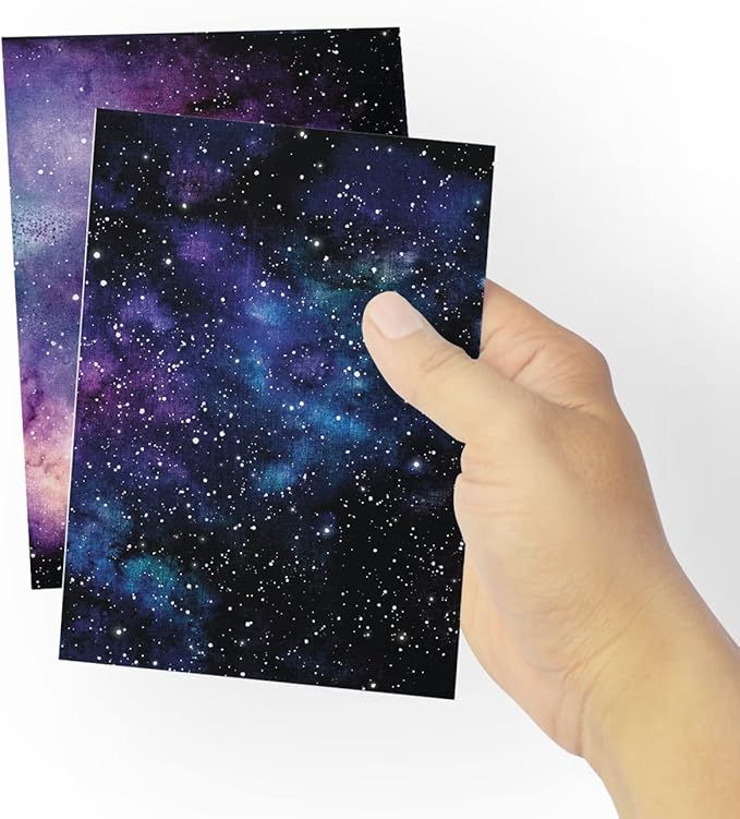 Abstract Greeting Cards Boxed Set - 24 All Occasion Blank Just Because or Thank You Cards w/White Envelopes - High-Quality Card Stock by RitzyRose (Galaxy)
