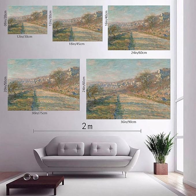 CFIOZYOS 40+ Monet Famous Print Posters Road of La Roche-Guyon by Claude Monet Impressionism Poster for Teen Boys Room Wall Art Canvas Painting Print Frame 12×18inch(30×45cm)