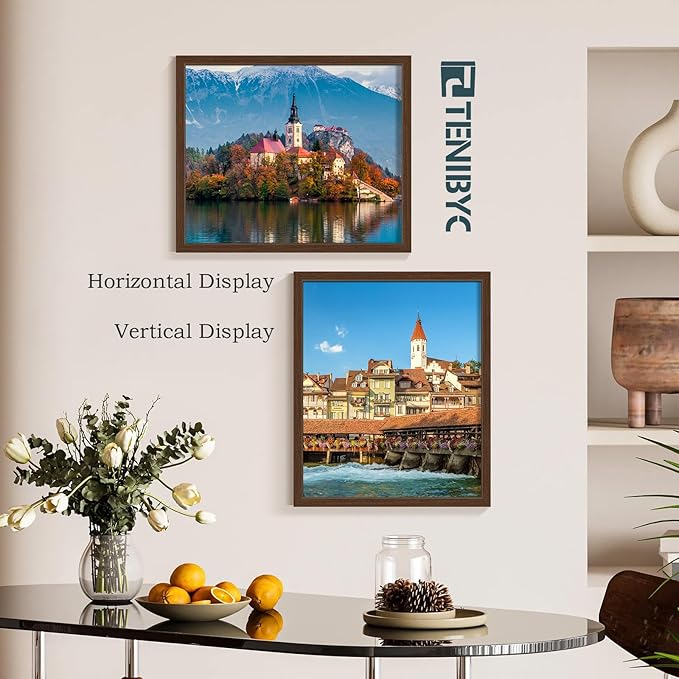 Picture Frame 4 Pack - Solid Wood Poster Photo Frame - Woodgrain Series - Room, Office, Gallery, Studio Display - Wall Hanging