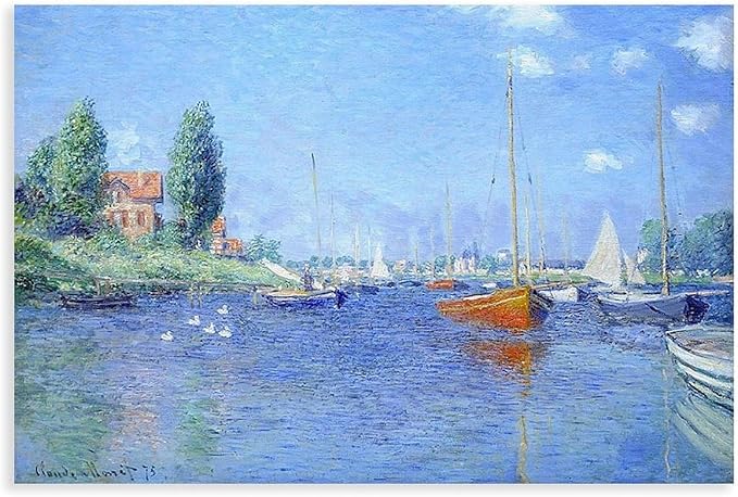CFIOZYOS 40+ Monet Famous Print Posters Red Boats, Argenteuil by Claude Monet Impressionism Canvas Wall Art Print Poster For Home School Office Decor Unframe 16×24inch(40×60cm)