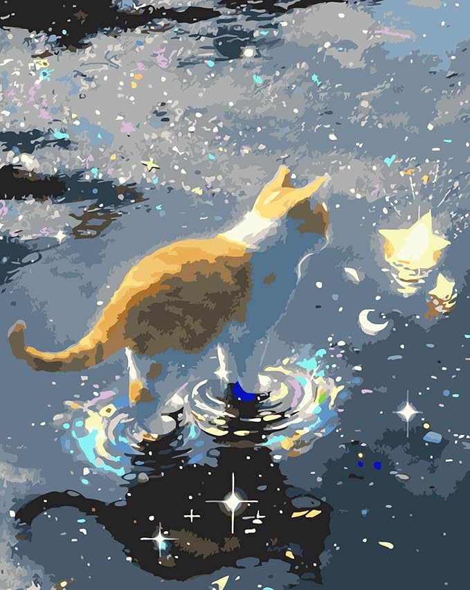 JYXSJYYD Paint by Numbers Kit for Adults Beginner, Kitten Paint by Number Kits Canvas Without Framed,Animal DIY Acrylic Oil Painting Adults Paint by Numbers Kits for Home Wall Decor 16x20 Inch