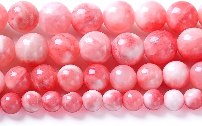 90PCS 8MM Pink Persian Jade Spacer Loose Beads for Jewelry Making DIY Bracelet Necklace 2 Strands