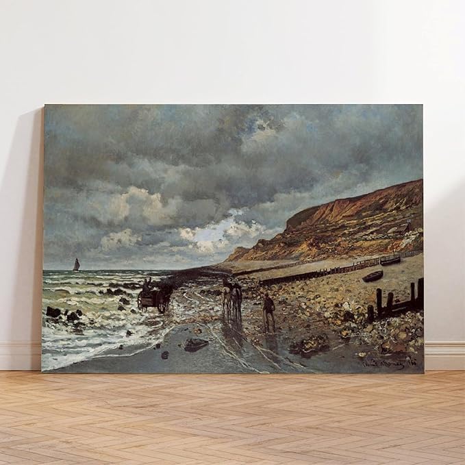 40+ Monet Famous Print Posters The Headland of The Heve at Low Tide by Claude Monet Impressionism Canvas Poster Bedroom Decor Print Sports Landscape Office Room Decor Gift Unframe 24×36inch(60×90cm)
