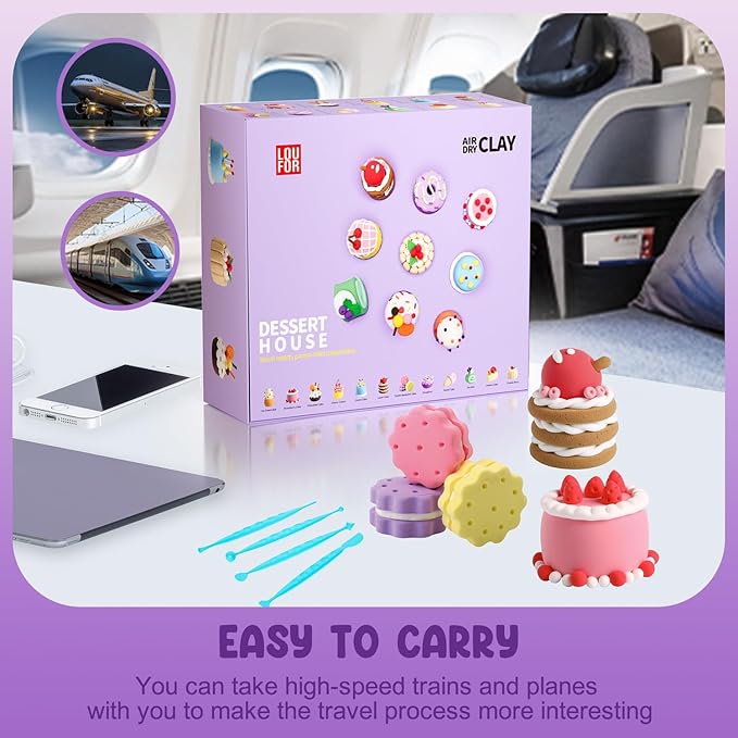 Air Dry Clay Kits - Modeling Clay for Kids, Ultra Light & Soft, Safe & Non-Toxic, 12 Boxes DIY Model Magic Clay with Sculpting Tools & Tutorials, Creatible Art Crafts Toys Gifts Boys Girls