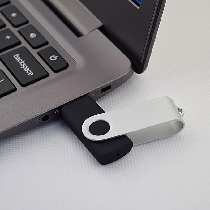 KOOTION 50pcs 1GB USB Flash Drive 1 GB Flash Drives 50 Pack Thumb Drive Swivel Memory Stick Jump Drive, Black