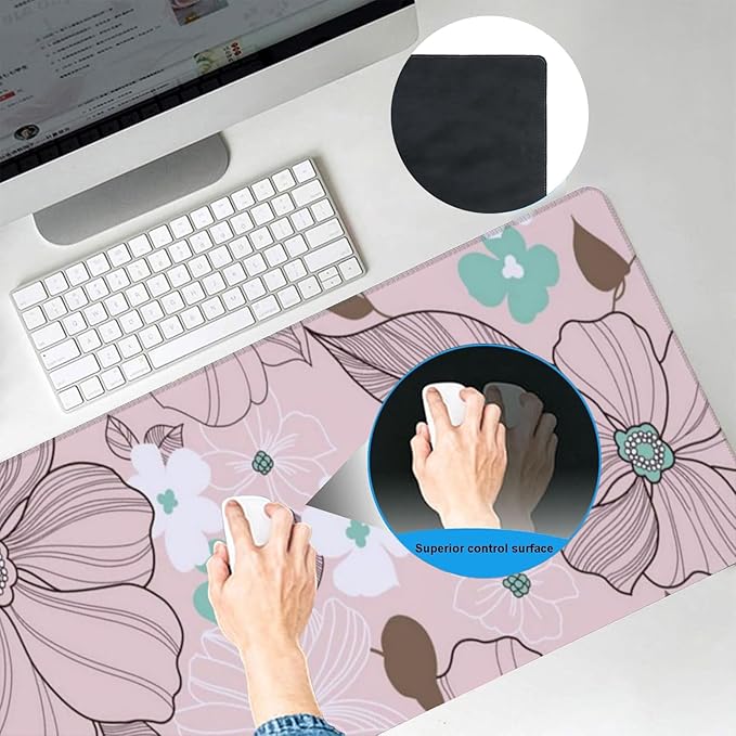 Fire & Ice Baseball Gaming Mouse Pad, Office Desk Mat, Anti-Slip Rubber Base Cool Aesthetic Mouse Pads for Computer Laptop Keyboard School Home Desktop Gamer Home Accessories Decor 31.5" x 11.8"