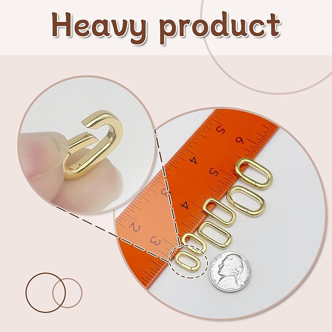OHINGLT 10Pcs Carabiner Clip Pendant Clasps – 18K Gold Necklace Clasp and Closures, Bracelet Charm Connector for Women