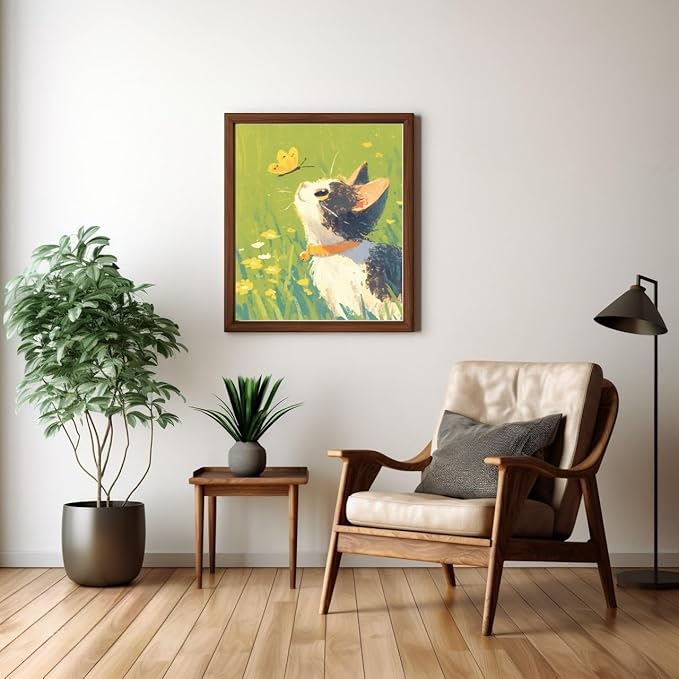 Paint by Numbers Kit for Adults Beginner,Butterfly Cat Wildflowers Easy Paint by Number Kits Canvas Without Framed,DIY Acrylic Oil Painting Adults Paint by Numbers Kits for Home Decor 16x20 Inch