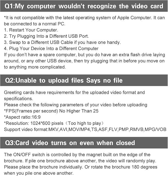 Video Greeting Card, Digital Brochures 7 inch for Special Holiday, Birthday Gift, Wedding, Anniversary, Marketing Rechargeable and LCD Screen for Video, 4G Memory
