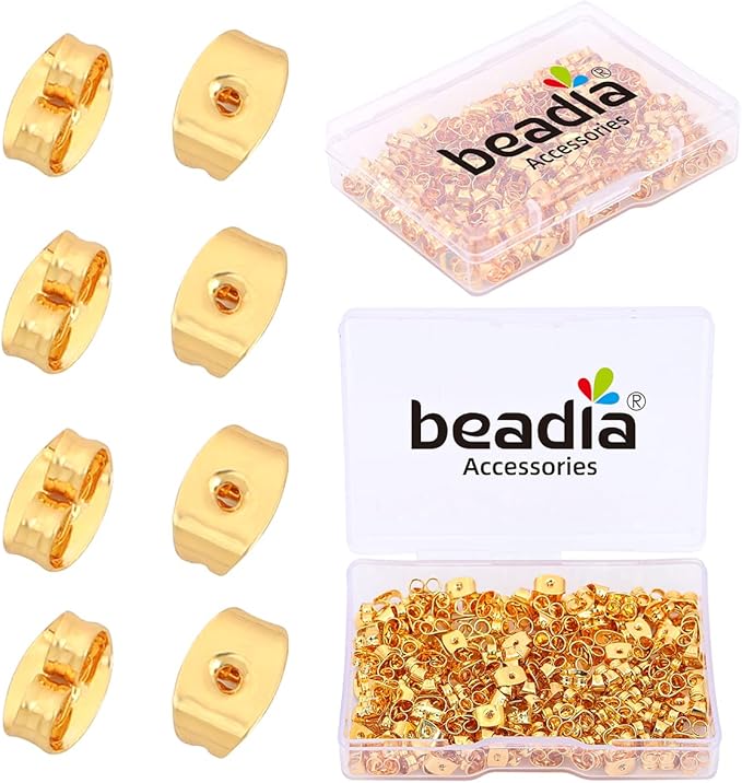 18K Gold Plated Butterfly Earring Backstops 4x6mm 200pcs for Replacement DIY Jewelry Making Findings
