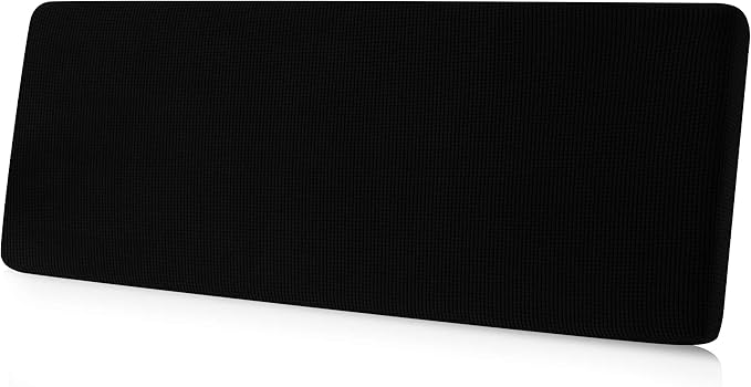 CHUN YI Stretch Couch Cushion Cover Suitable for 3 Settee, Sofa Seat Slipcover with Spandex Jacquard Fabric(Large,Black)