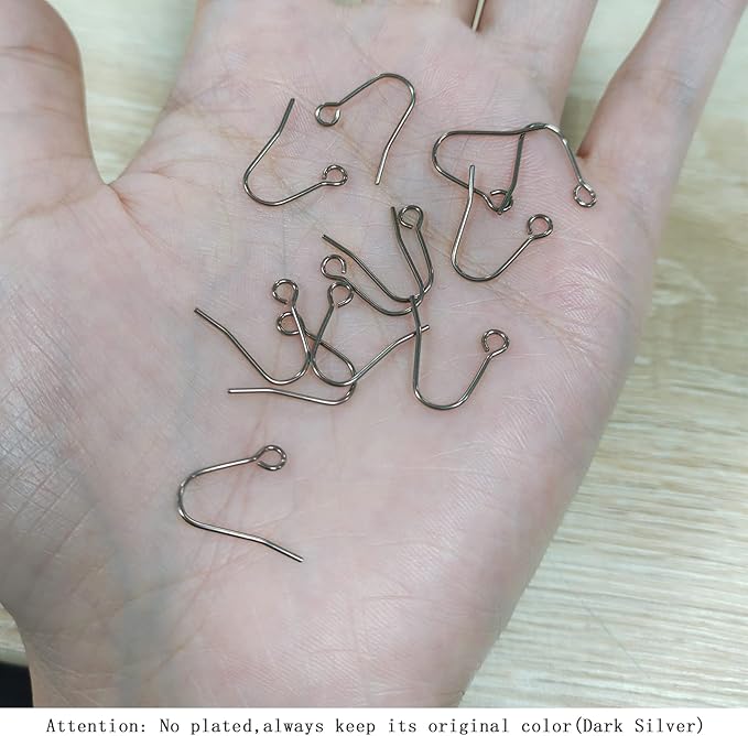 6pcs 20G Small Pure Titanium Earring Fish Hooks DIY Earrings Findings for Jewelry Making, Hypoallergenic Earring Hooks Making Kit for Women Men Sensitive Ears
