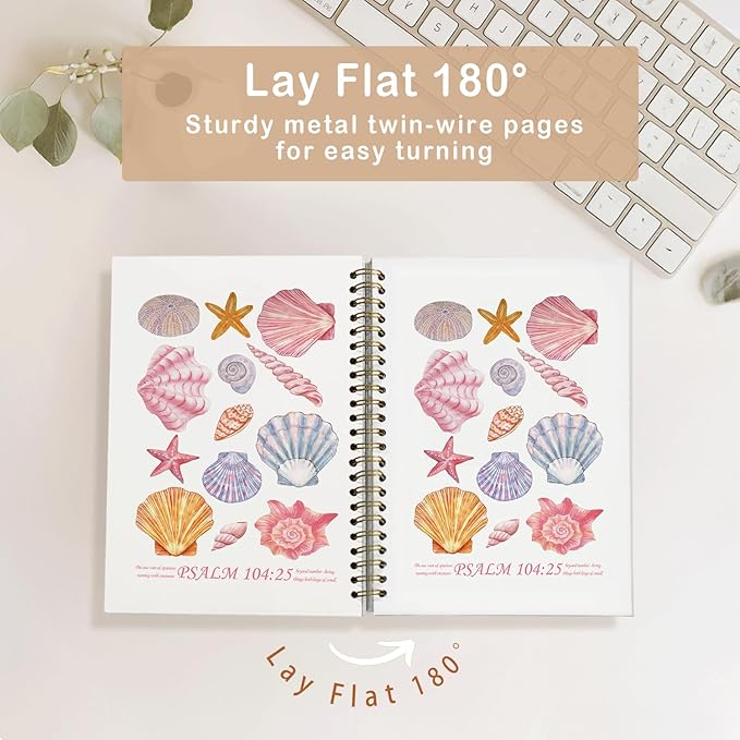 Bible Journal, Christian Notebook, Bible Study Journal for Women, Spiral Faith Notebook for Bible Notes & Prayer, Cute Scripture Notebook A5 5.5x8.3