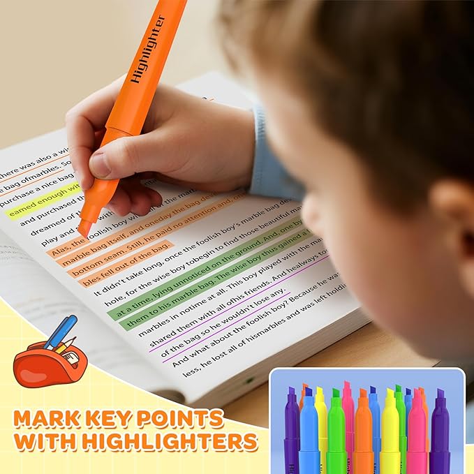 150 Pack Highlighters Assorted Colors Bulk - Chisel Tip No Bleed Dry-Quickly Markers Set for Office Classroom Supplies, Back to School Gifts for Students Teachers