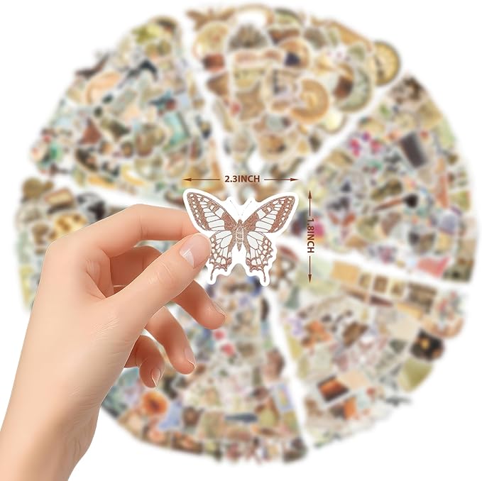 310 PCS Vintage Stickers, Scrapbook Sticker, Aesthetic Stickers for Adults Teens Girls, Waterproof Retro Design Vinyl Decals for Water Bottles, Scrapbooking, Journaling, Laptop, Kindle, Luggage