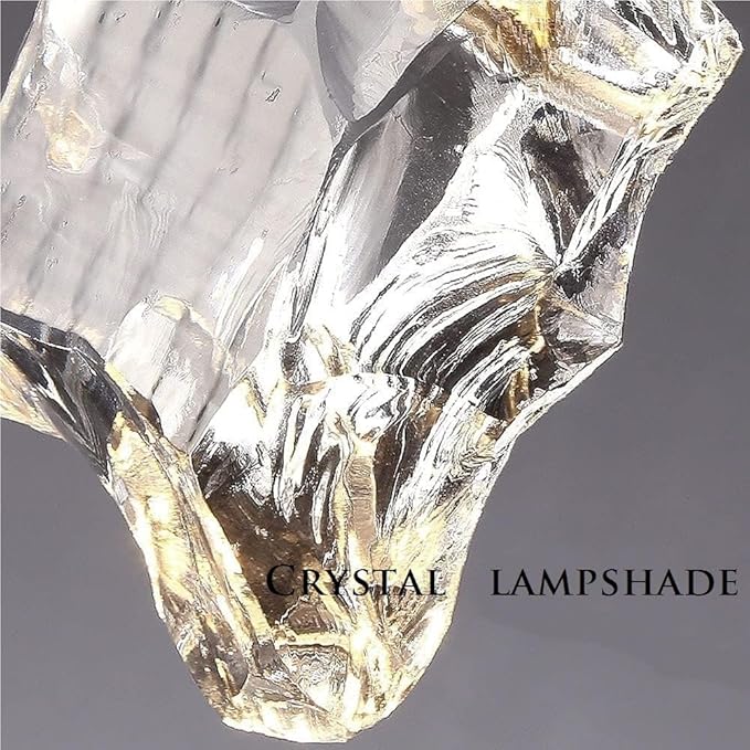 Modern Brass Wall Sconce Natural Irregular Crystal LED Wall Light Minimalist Luxury Gold Finish Wall Lamps for Bedroom Living Room Hallway Entryway Accent Lighting