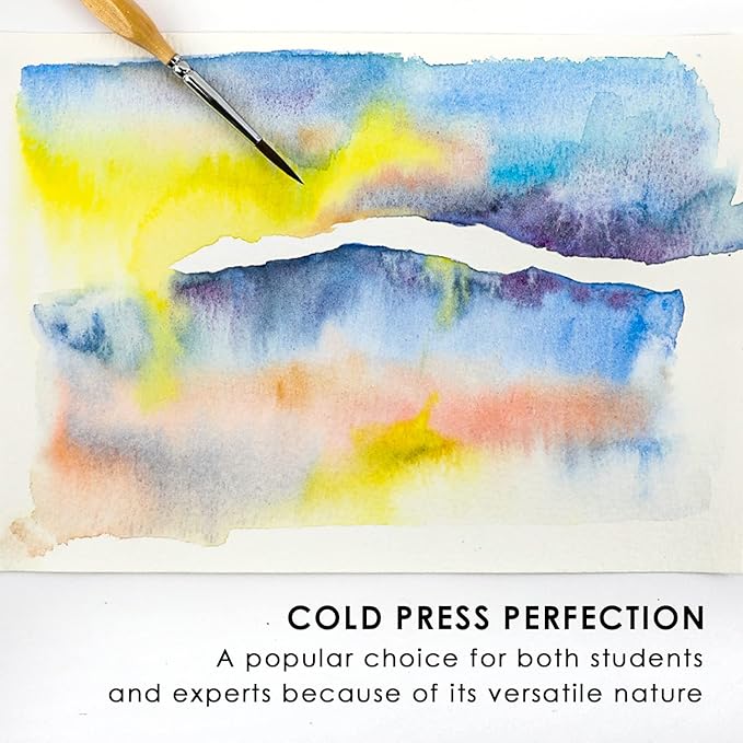 Grabie Watercolor Paper Pad, 100% Cotton, 15 Sheets, B5 (10.1 x 7.4), 140lb (300gsm), Glue Bound, Acid-Free Cold Pressed Watercolor Paper, Art Supplies for Watercolor Techniques (B5)