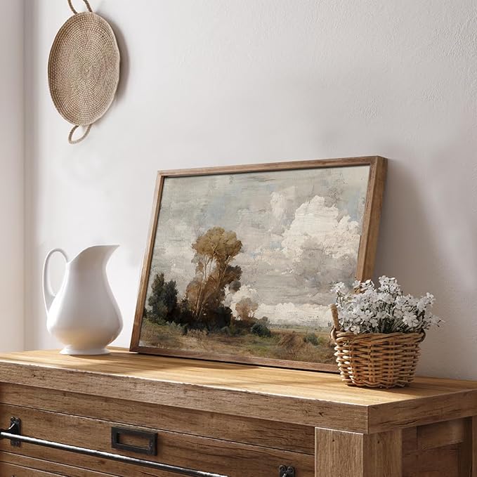 uniro Vintage Wall Art Prints, Rustic Landscape Country Canvas North Prints Oil Painting Art Pictures for Bedroom Bathroom Decor (8" x 10" - UNFRAMED)