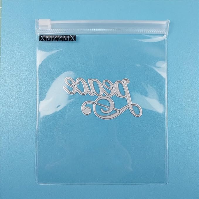 Words Peace Letter Metal Cutting Dies for Card Making, Paper Embossing Die Cuts Kit Templates, Storage Pockets Supplies, Photo Frame Album DIY Scrapbooking Stencils Sets