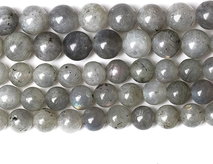 60PCS 6mm Natural Gray Labradorite Stone Beads Larvikite Round Loose Spacer Beads for Jewelry Making for Jewelry Making DIY Bracelet Necklace 15 Inch,Energy Stone Healing Power(6mm, Gray Labradorite)
