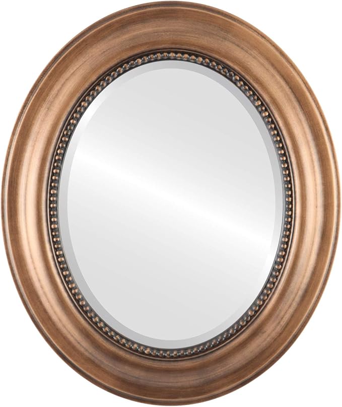 OVALCREST Oval Beveled Wall Mirror for Home Decor - Heritage Style - Sunset Gold - 23x29 Outside Dimensions