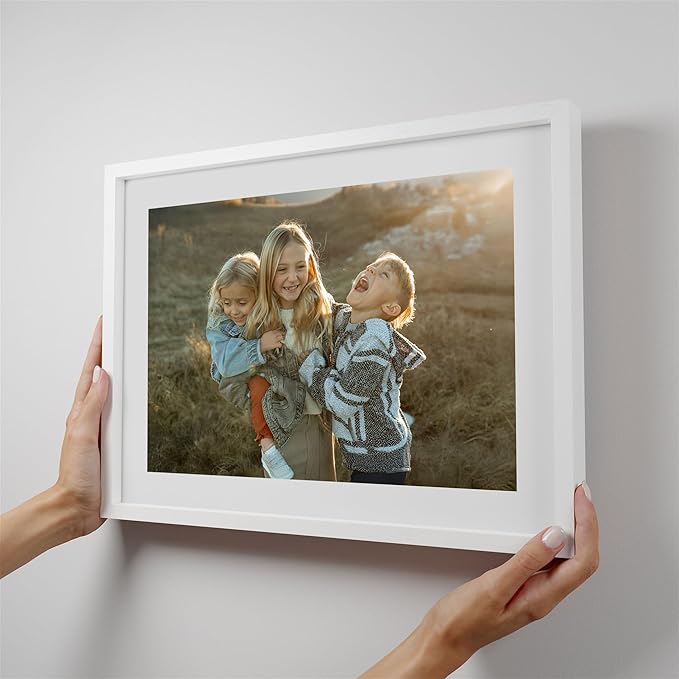 Mixtiles Official - Custom Photo Tiles - Magnetic Wall Frames - Adhesive Sticker, no Nails - Personalized Printed Photos - Various Sizes and Frames - 16x12-1-Tile - Border White