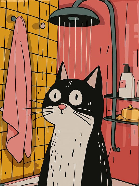 BYGFHLYW Paint by Numbers Kit for Adults Beginner, Cartoon Cat Adult Paint by Number Kits On Canvas, DIY Acrylic Oil Number Painting Kits for Beginners, Color by Numbers for Home Wall Decor 12x16Inch
