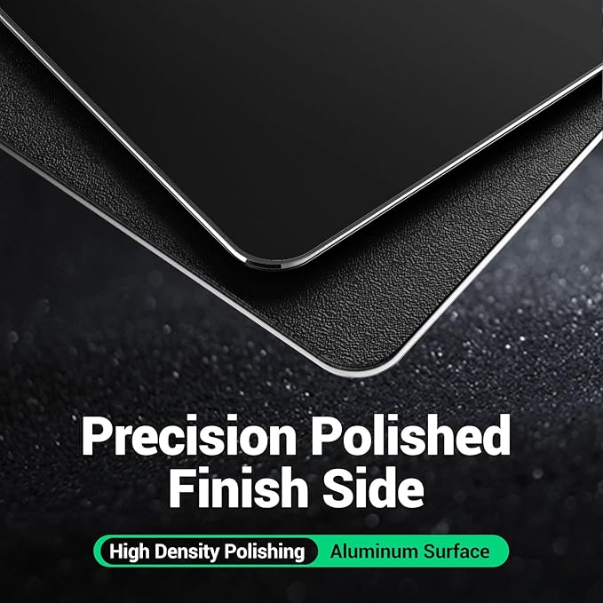 HONKID Hard Metal Mouse Pad for Desk, Aluminum Solid Mouse Pad for Magic Mouse and Pro/Air with Stable Rubber Base, Firm Mousepad for Travel and Home Office (Black)