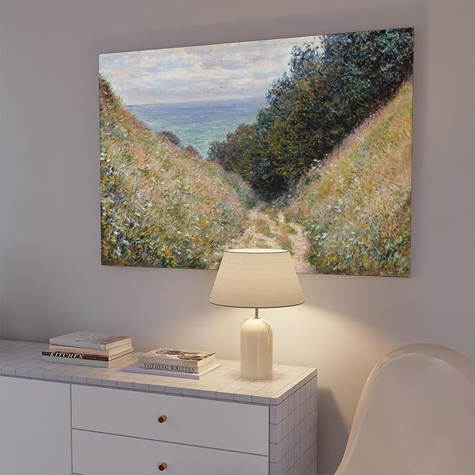 CFIOZYOS 40+ Monet Famous Print Posters Road at La Cavée, Pourville by Claude Monet Impressionism Canvas Poster Wall Art Print Bedroom Decor Office Room Kitchen Decor Gift Frame 12×18inch(30×45cm)