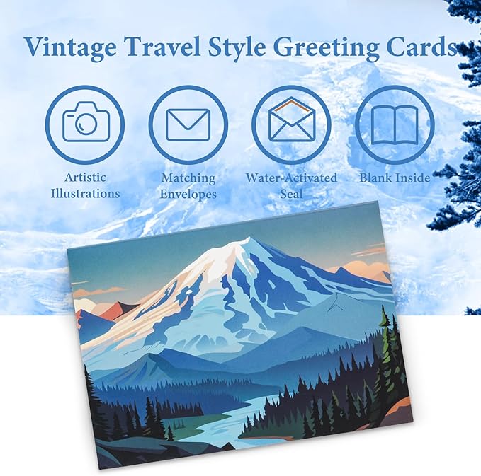 48 Pack Blank Cards and Envelopes, National Parks Blank Greeting Cards, Blank Cards for All Occasion