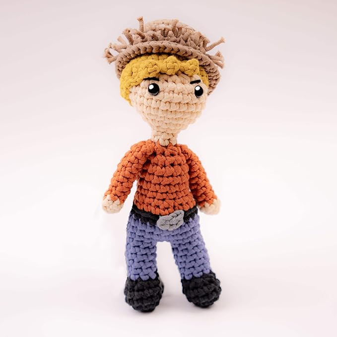 Amigurumi Crochet Kit for Beginners Adults and Kids, Learn to Crochet Kits for Adults Beginner with Easy Yarn, Stuffed Crochet Animal Kit with Step-by-Step Video Tutorials – Dixon the Farmer