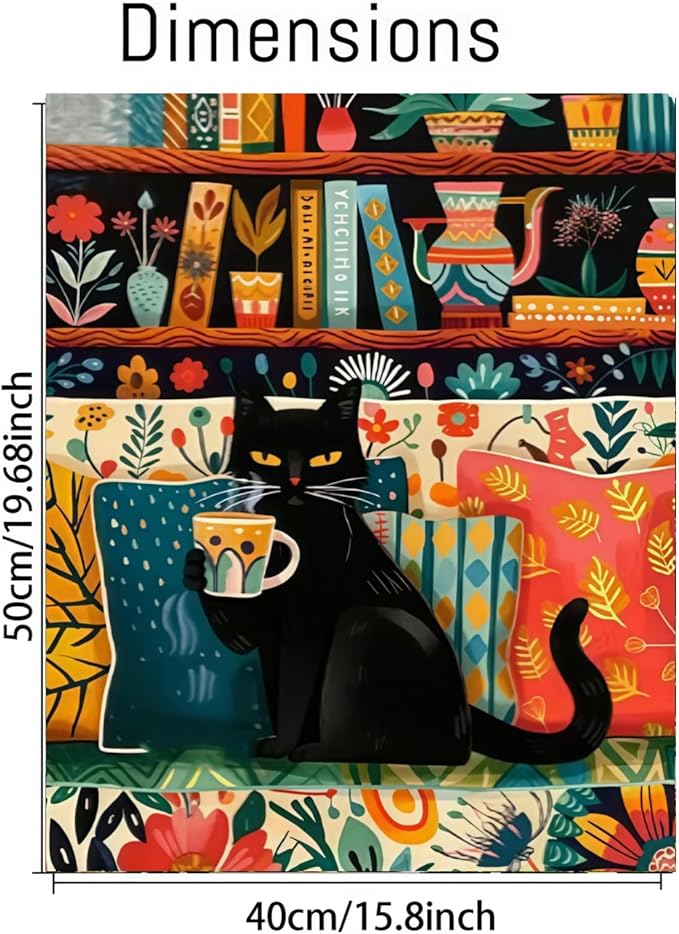 Black Cat Paint by Numbers Kit for Adults Beginner, Animals Oil Painting Kit Adult Paint by Number Kits on Canvas DIY Acrylic Watercolor Easy Paint by Numbers Canvas for Home Wall Decor 16X20inch